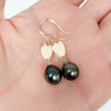 Pikake dangle earrings - tahitian pearls (E564)