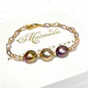 Bracelet Mayra - triple Edison pearls (B498)