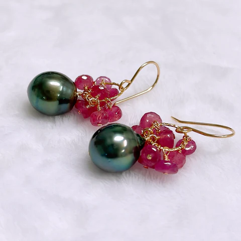 Earrings KIRA - pink sapphire (E636)