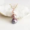 Necklace Arya - purple Edison pearls (N295)