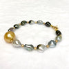 Bracelet Mayra - gold south sea & keshi Tahitian pearls