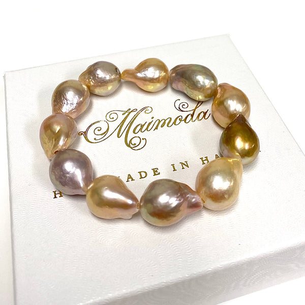 Bracelet JACQUELINE - Baroque Edison pearl stretch bracelet (B475)