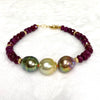 Bracelet MAYRA - ruby & triple momi (B517)