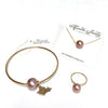 Oahu charm bangle - pink Edison pearl