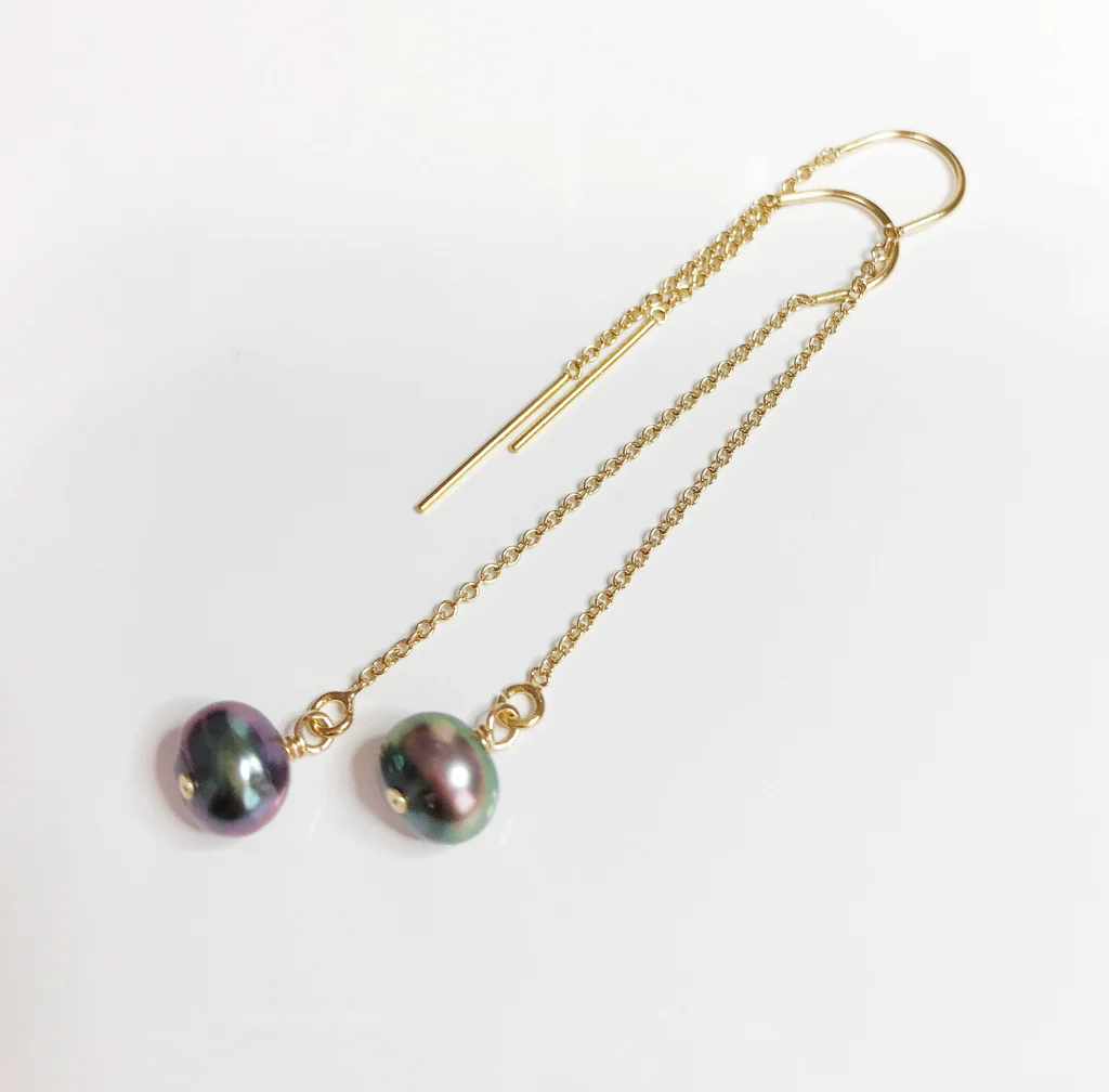 Earrings Ella - Keshi tahitian pearls (E360)