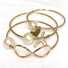 Bangle HALIA - white fresh water pearl (B211)