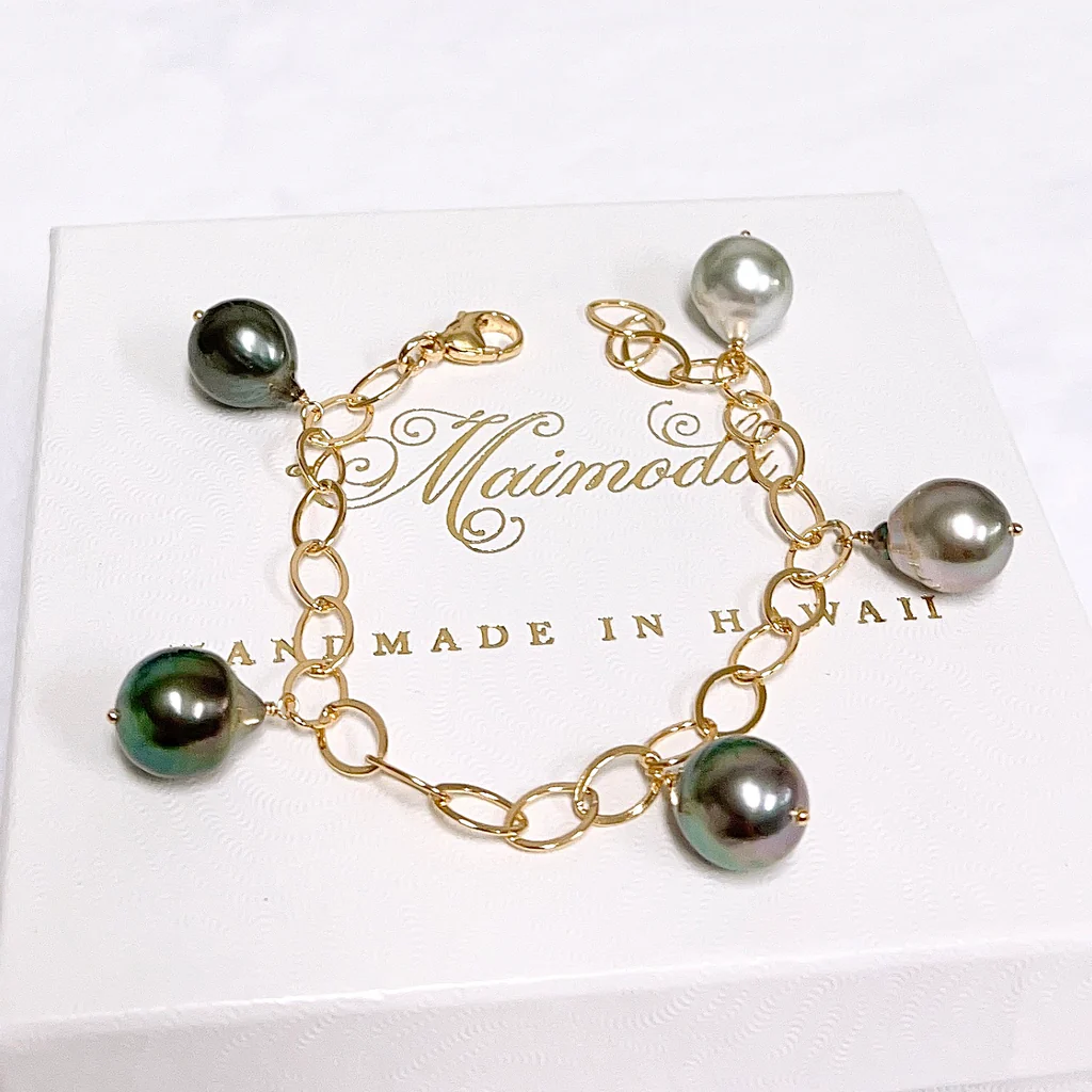 Bracelet ANUENUE - ombré Tahitian pearls (B556)