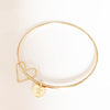 Heart charm bangle