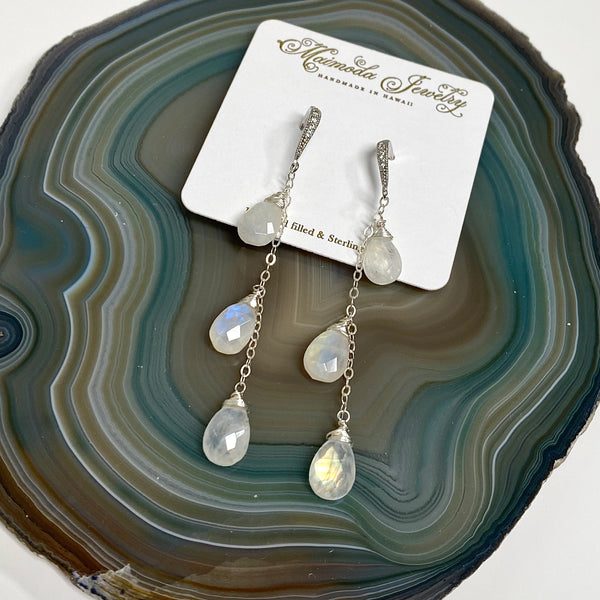 Earrings Adele - moonstone (E346)