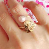 Monstera ring - Edison pearl (R198)