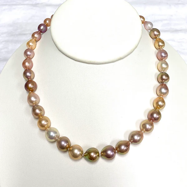 Necklace JACQUELINE - Edison pearls strand necklace - multicolor (N353)