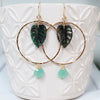 Earrings MELLIE - abalone shell monstera (E561)