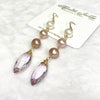 Pink amethyst and Edison pearls earrings