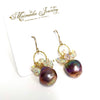 Earrings Kira - lavender Edison pearl & Ethiopian opal ( E583)