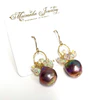 Earrings Kira - lavender Edison pearl & Ethiopian opal ( E583)