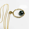 Bamboo pendant necklace - tahitian pearl (N324)