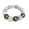 Jade and Tahitian pearls stretchy bracelet