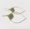Earrings Malie- olive green quartz (E326)