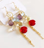 Earrings AVA - garnet quartz (E300)