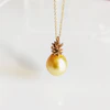 Gold south sea pineapple necklace  (B307)