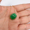 Necklace KEA - green jade bead (N382)