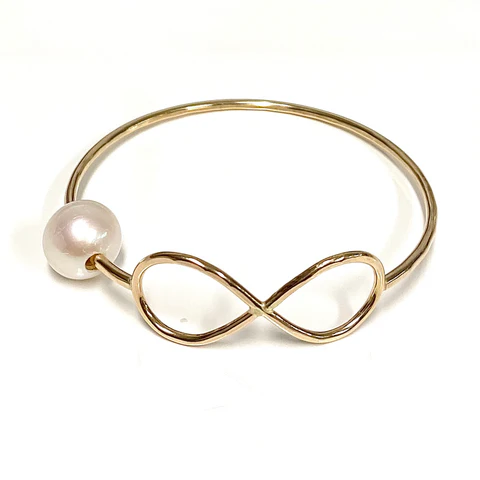 Bangle HALIA - white fresh water pearl (B211)