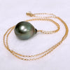 Large Tahitian pearl pendant necklace  (N392)