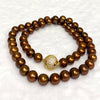 Chocolate pearls strand necklace  (N362)