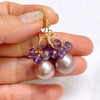 Earrings KIRA - pink Edison pearl & amethyst ( E628)