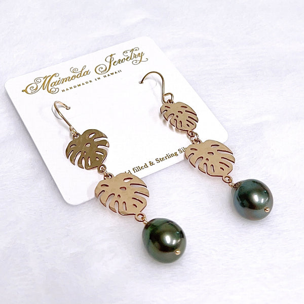 Earrings JAMILA - Tahitian pearl (E617)