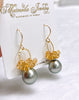 Earrings KIRA - Tahitian pearl & citrine (E624)