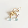 Petite monstera dangle earrings - blue topaz (E497)