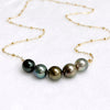5 Tahitian pearls necklace