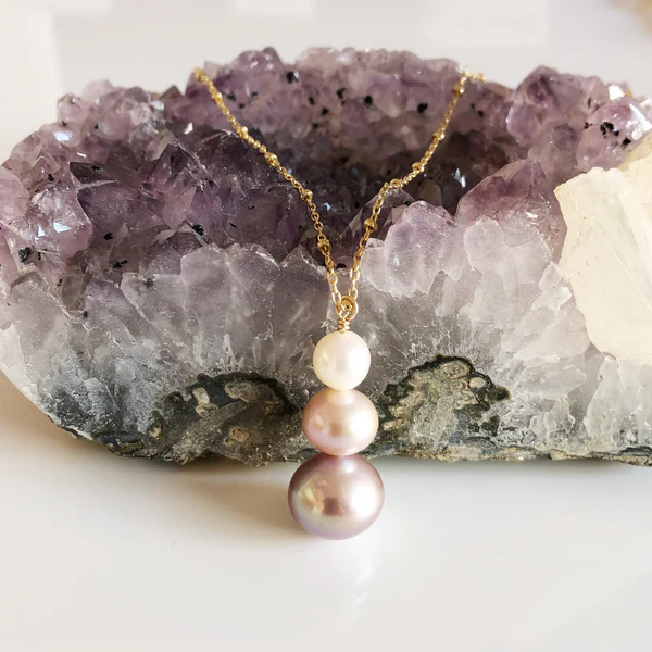 Necklace ARYA - purple ombré (N293)