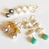 Baroque Edison pearl earrings - citrine (E518)