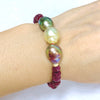 Bracelet MAYRA - ruby & triple momi (B517)