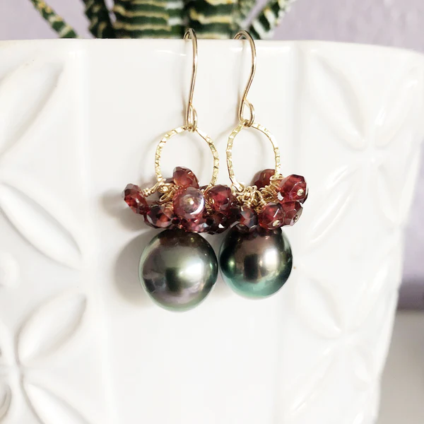 Earrings KIRA - garnet (E527)