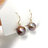 Baroque purple Edison pearls dangle (E603)