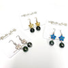 Opal plumeria and Tahitian pearls earrings (E573)