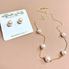 Earrings Momi - white pearls (E232)