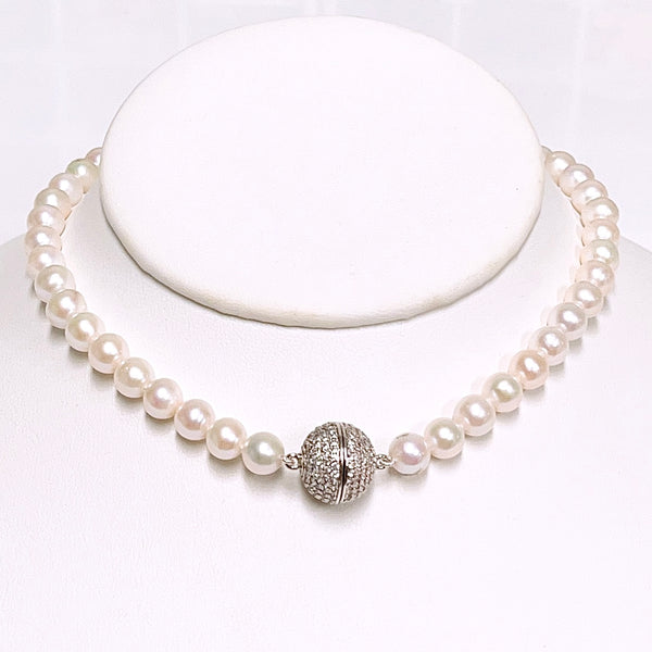 Necklace AGATHA - white pearls (N419)