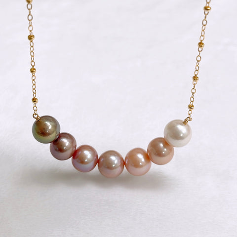 Necklace ANUENUE - ombré Edison pearls ( N437)