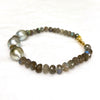 Bracelet LELA - silver Tahitian pearls & labradorite (B487)