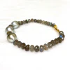 Bracelet LELA - silver Tahitian pearls & labradorite (B487)