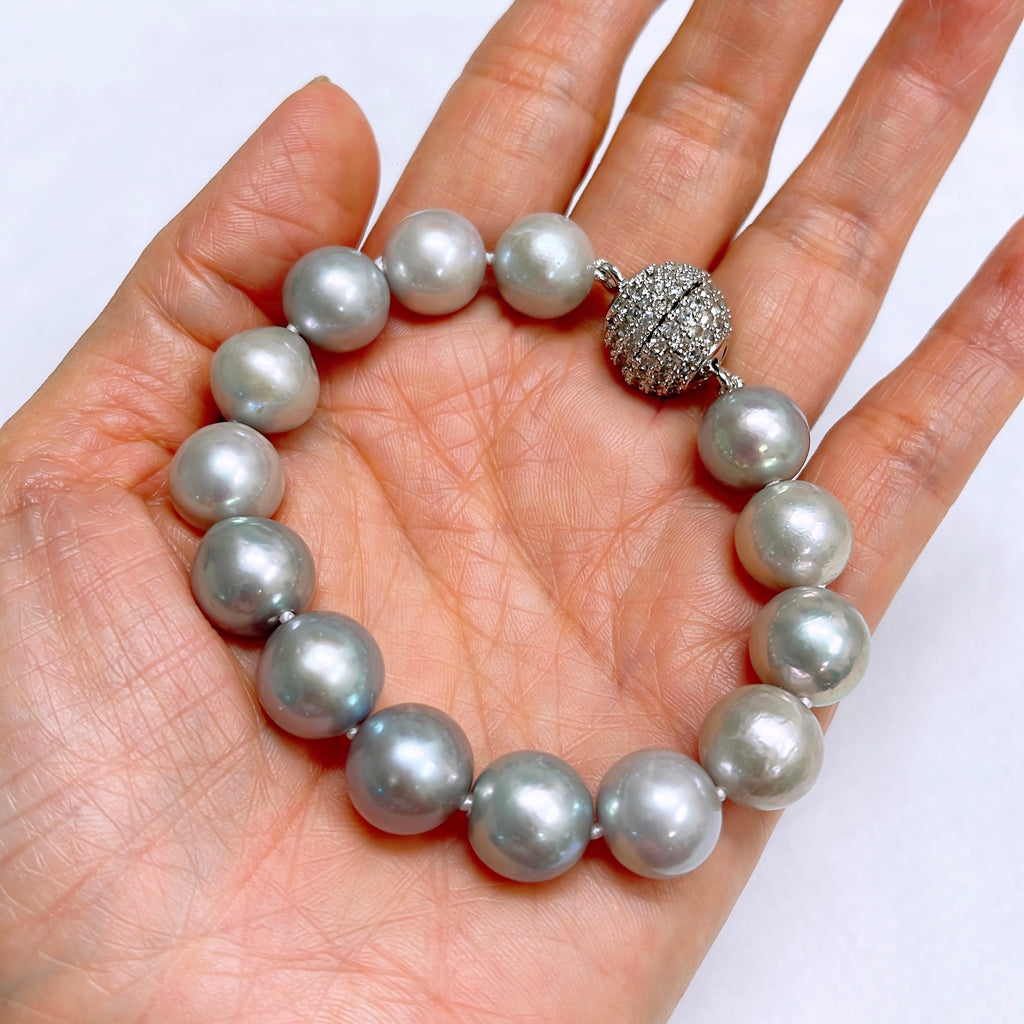 Bracelet ALMA - silver Edison pearls (B569)