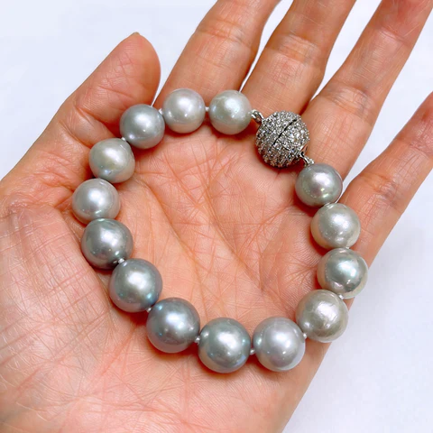 Bracelet ALMA - silver Edison pearls (B569)