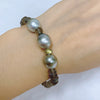 Bracelet LELA - silver Tahitian pearls & labradorite (B487)