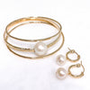 Earrings NOELA - white pearls (E620)