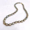 Necklace MARI - light green pearls (N399)