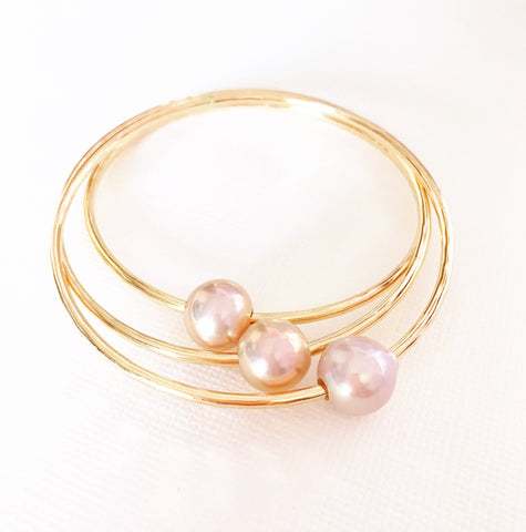 Bangle Mika -  pink Edison pearl  (B252)